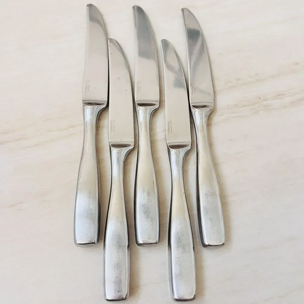 5pc YAMAZAKI Belgrove Dinner Knife 9 1/4” Stainless Glossy New French Hollow